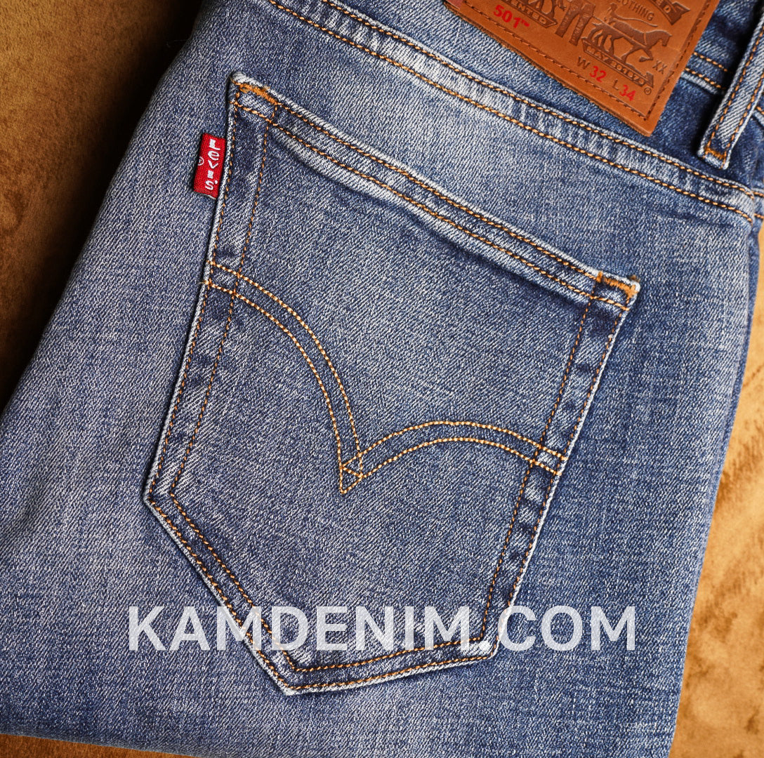 Jeans LVS 4030 Bleu Ciel Délaver Coupe Normale