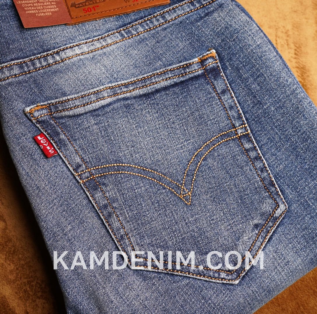 Jeans LVS 4030 Bleu Ciel Délaver Coupe Normale